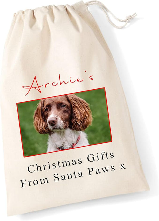 Personalised Pet Christmas Sack – Dog Photo Xmas Gift
