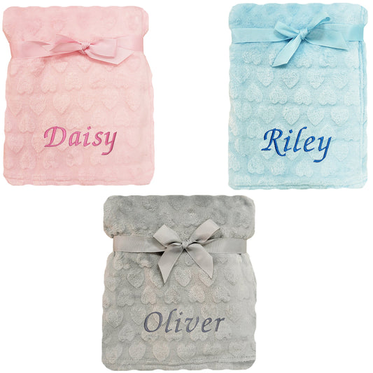 Personalised Baby Heart Blanket