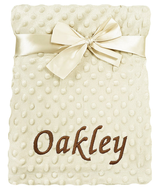 Personalised Baby Beige Bobble Blanket