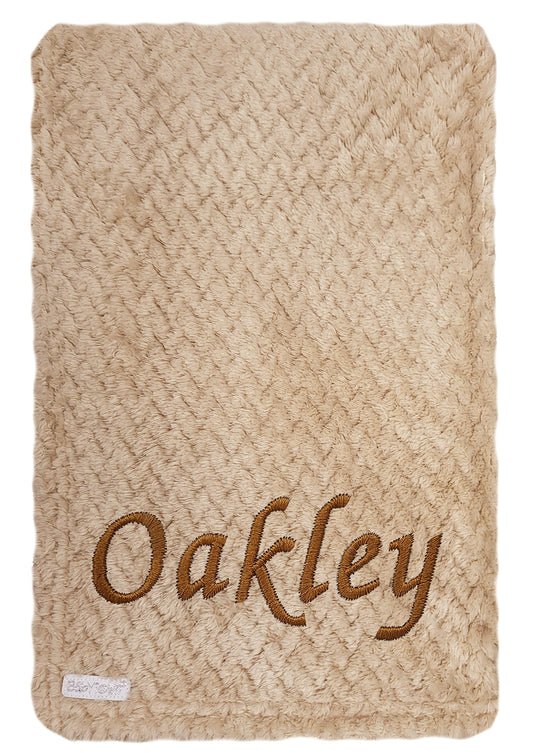 Personalised Baby Beige Waffle Blanket