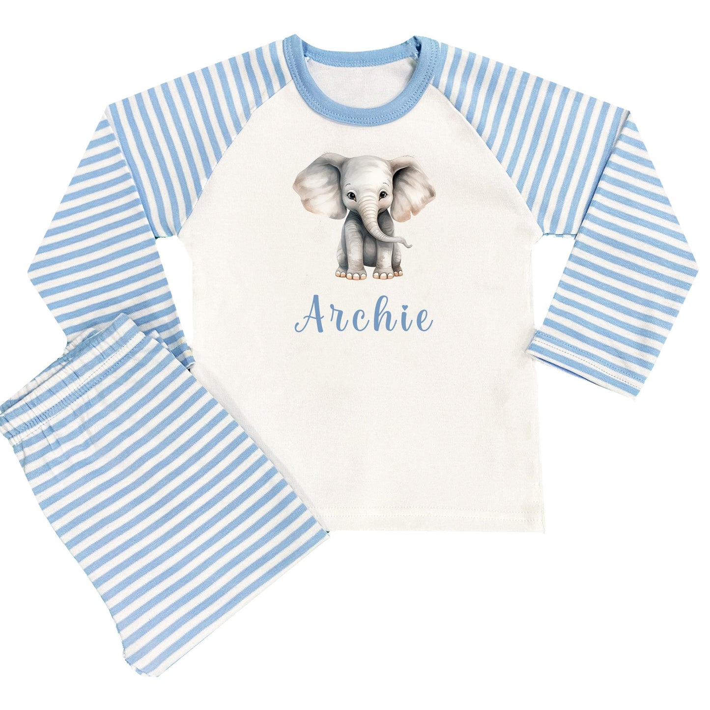 Personalised Blue Animal Safari Pyjamas