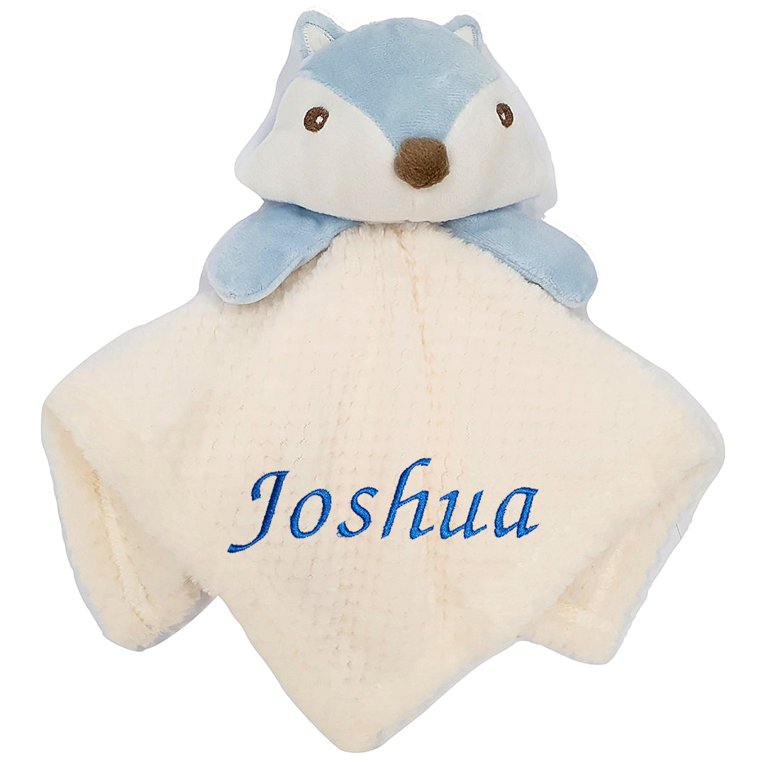 Personalised Blue Fox Comfort Blanket