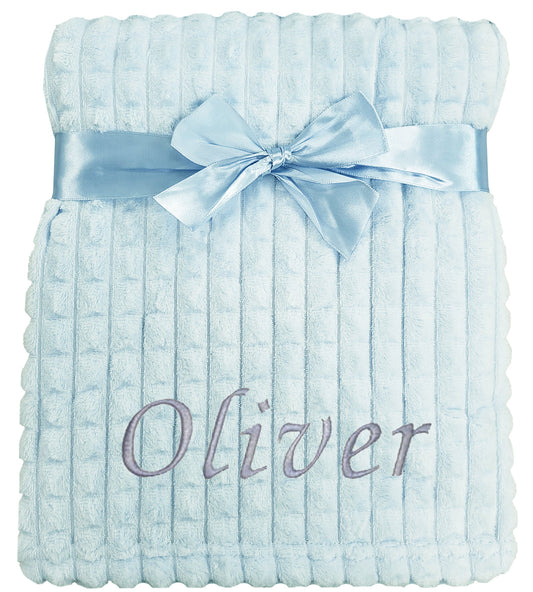 Personalised Baby Blue Squared Blanket