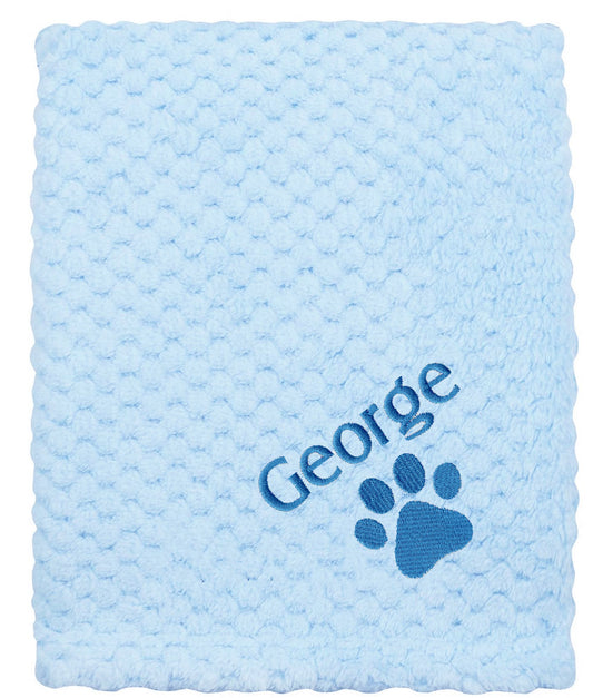 Personalised Pet Blanket - Blue Waffle