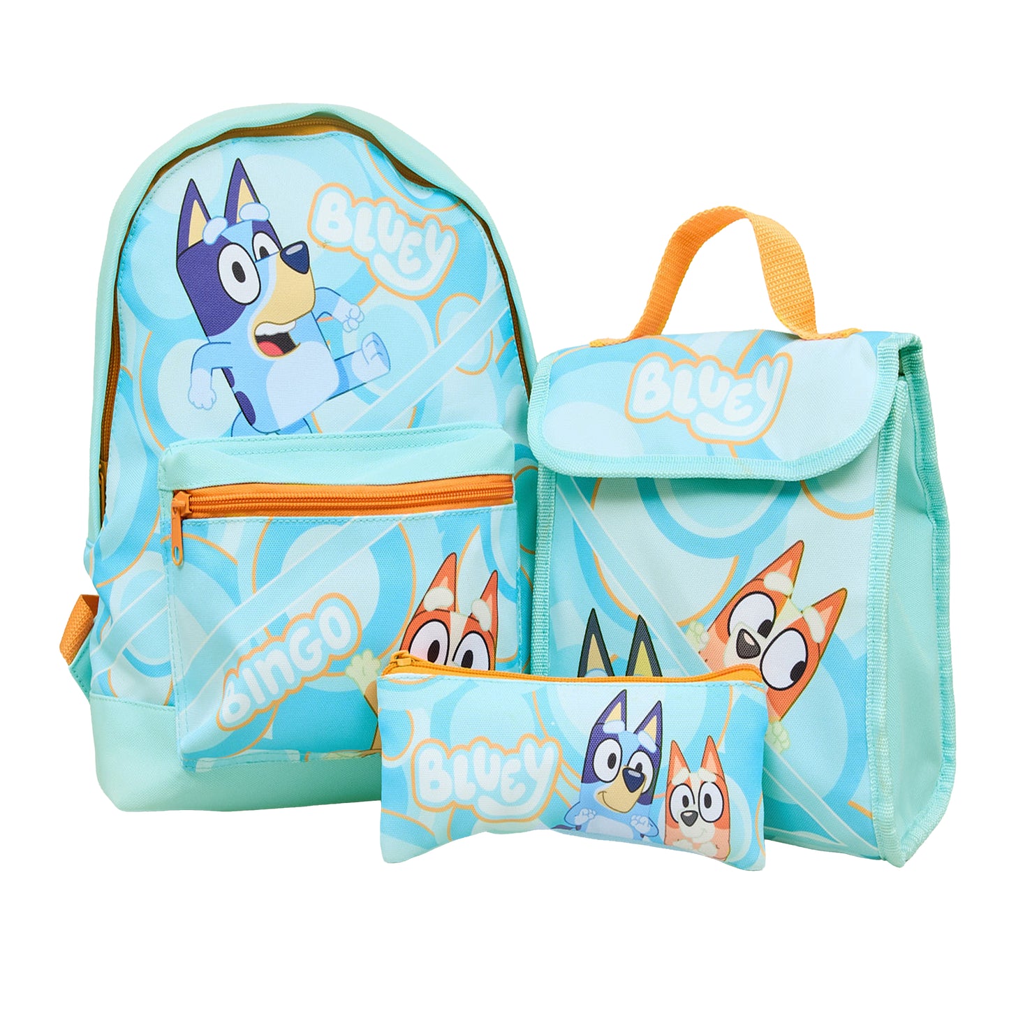 Bluey Backpack, Lunch Bag, Pencil Case Set - Blue