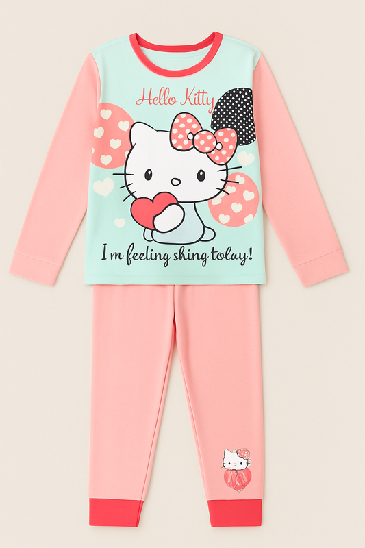 Hello Kitty Girls Pyjamas - 2 Piece Nightwear Set