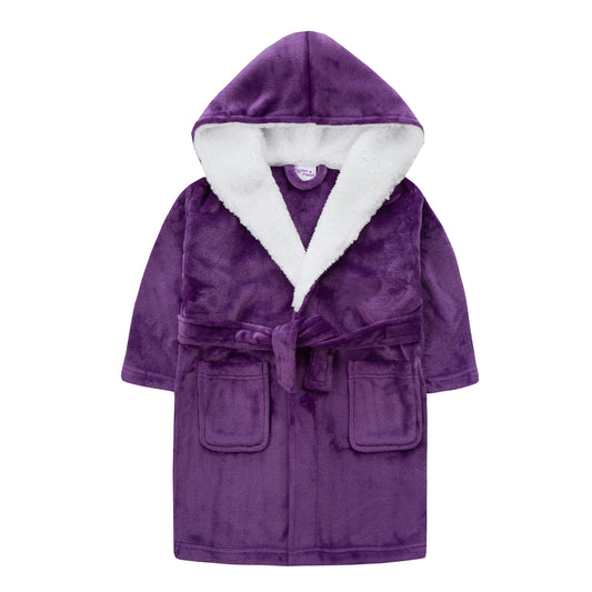 Girls Dressing Gown - Contrast Purple