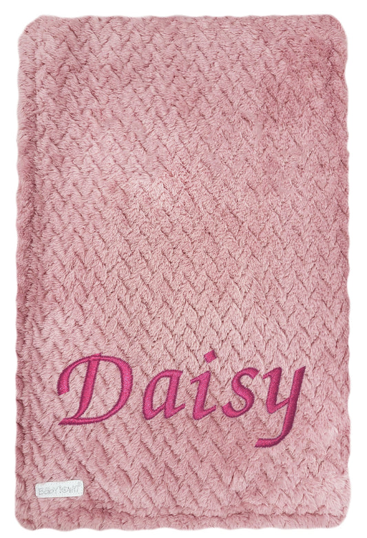 Personalised Baby Dusky Pink Waffle Blanket