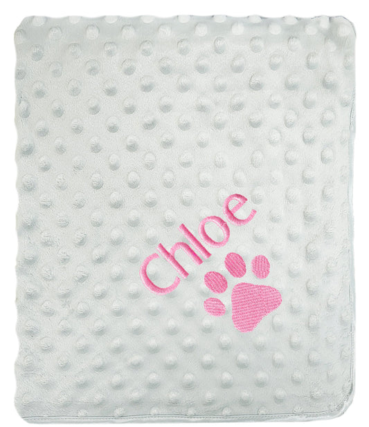 Personalised Pet Blanket - Bobble Pink Paw