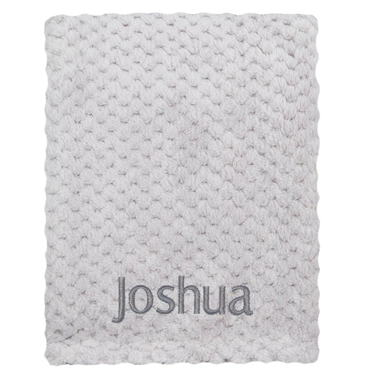 Personalised Baby Grey Waffle Blanket