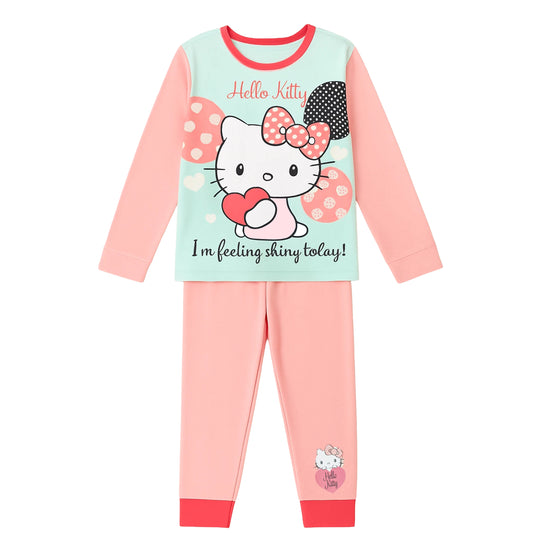 Hello Kitty Girls Pyjamas - Pink Shiny
