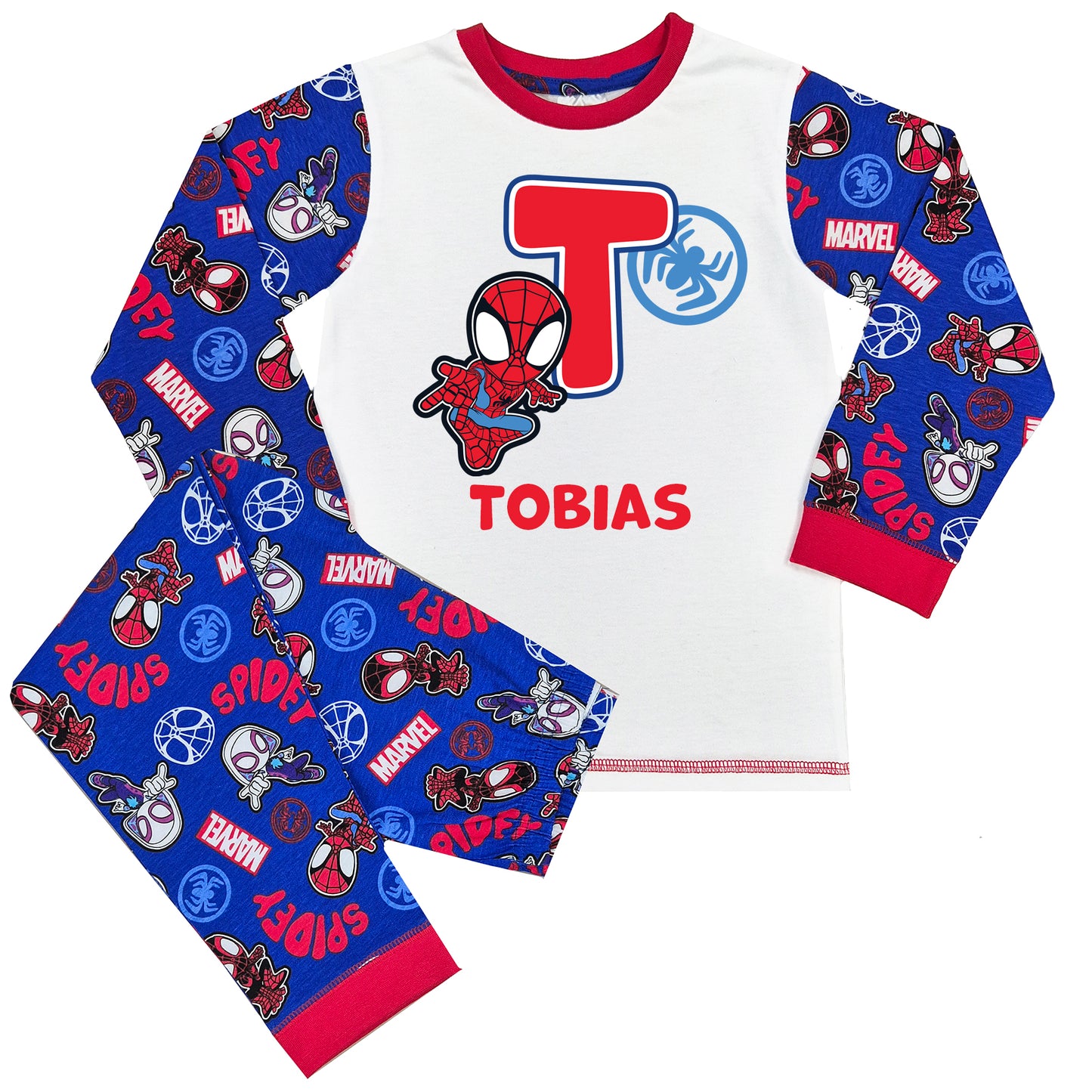 Personalised Spidey Boys Pyjamas - Initial & Name