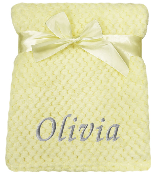 Personalised Baby Lemon Waffle Blanket