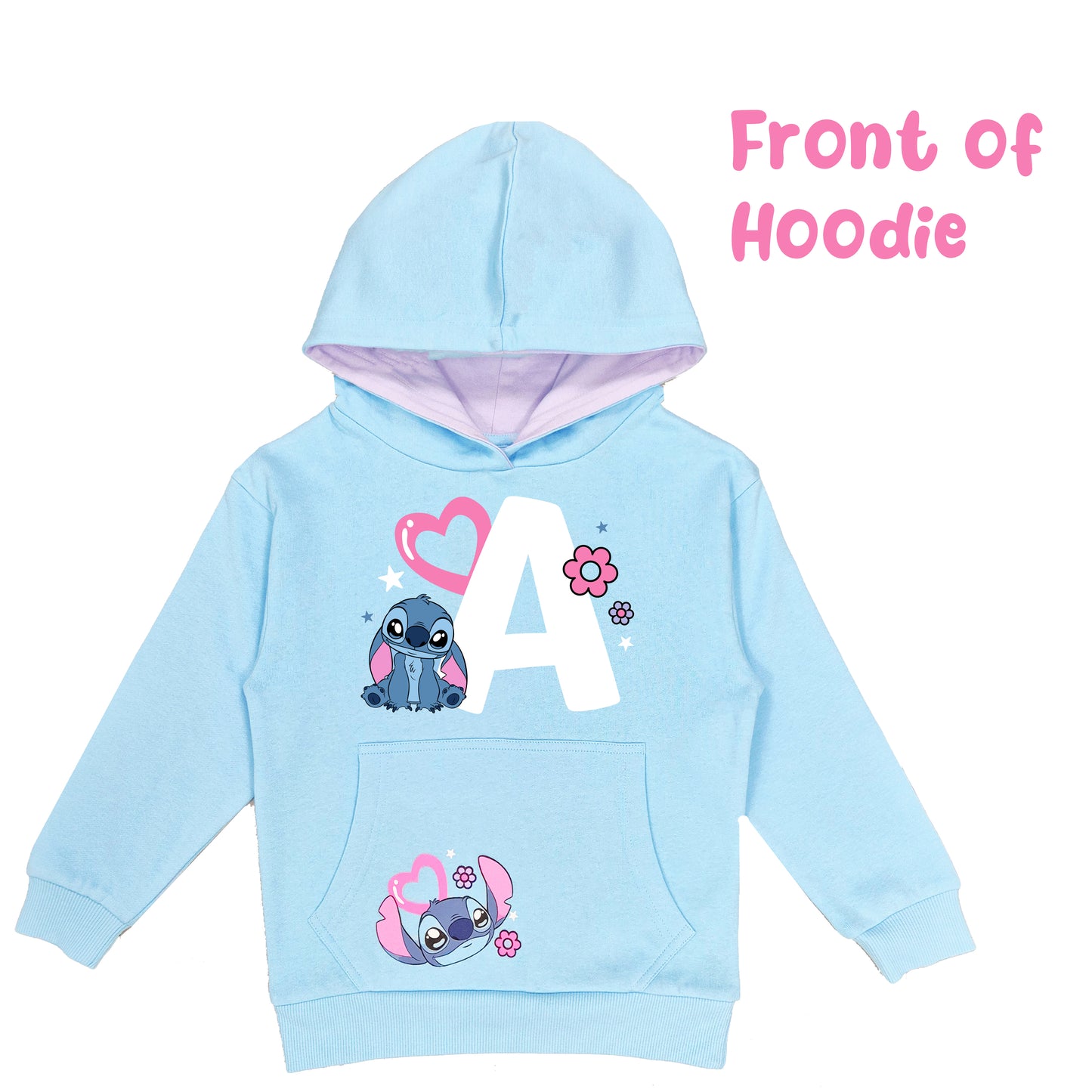 Personalised Lilo & Stitch Girls Hoodie - Initial
