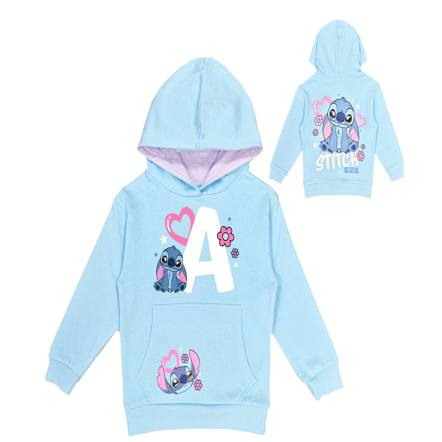 Personalised Lilo & Stitch Girls Hoodie - Initial
