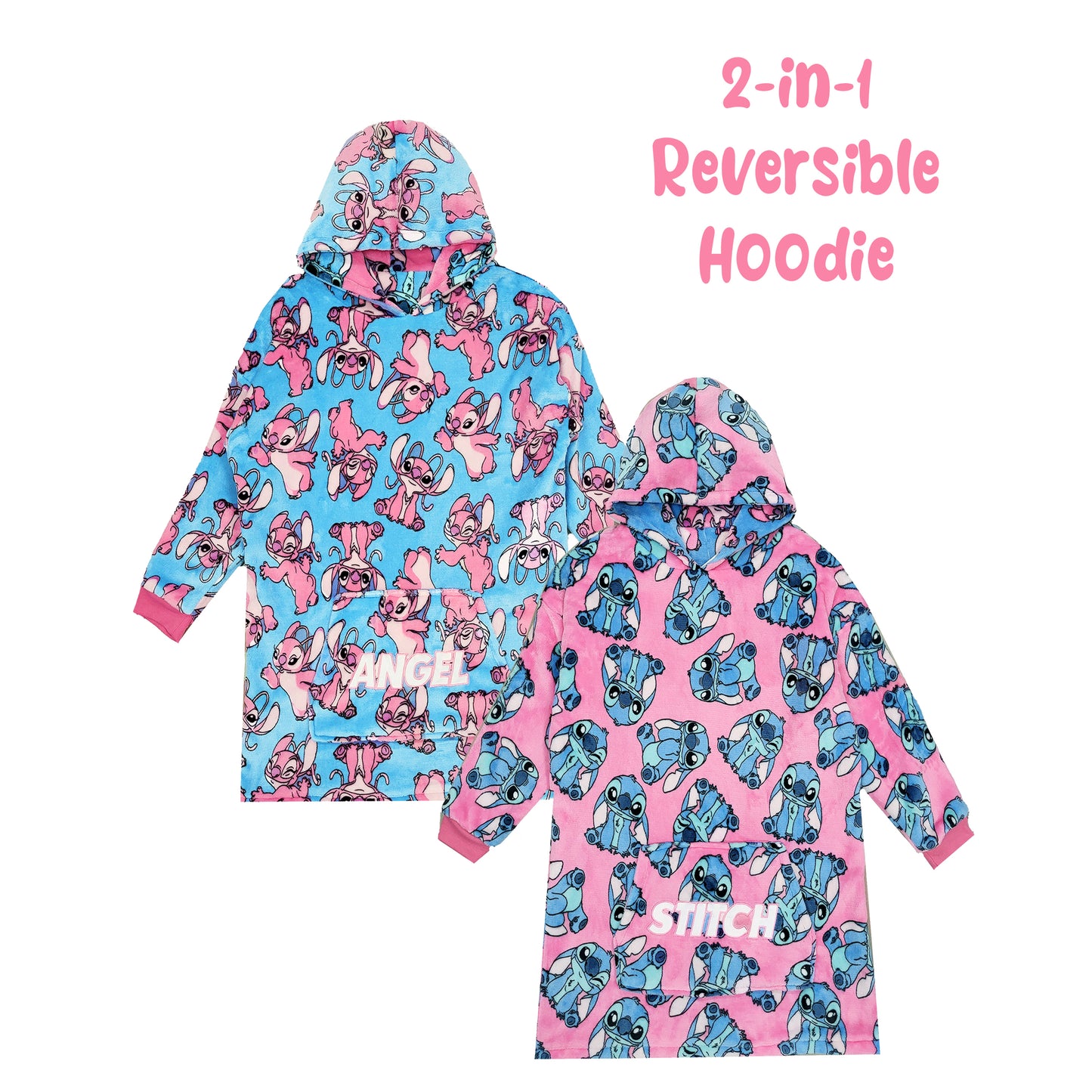 Disney Lilo & Stitch Girls Reversible Oversized Hoodie