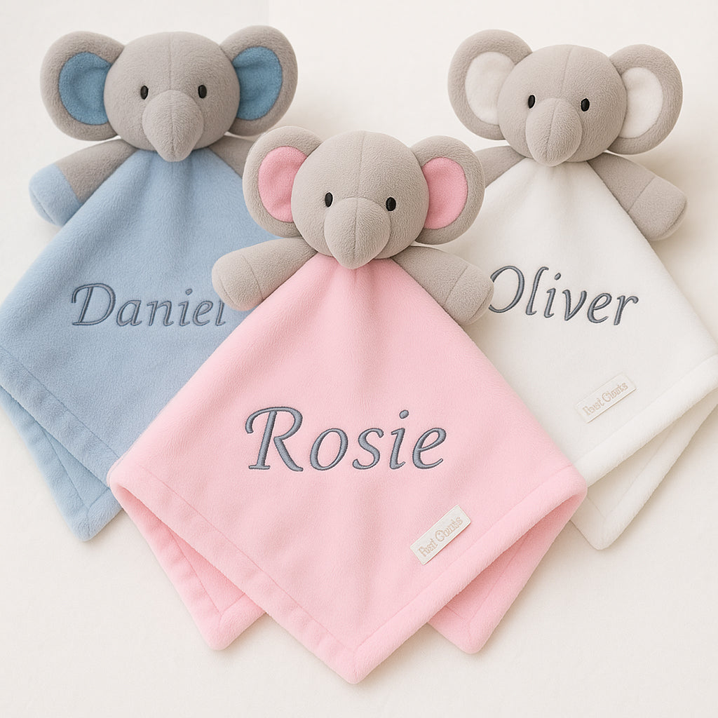 Personalised Baby Elephant Comforter Blanket