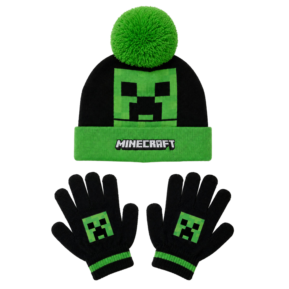 Minecraft Hat & Gloves Set - Green