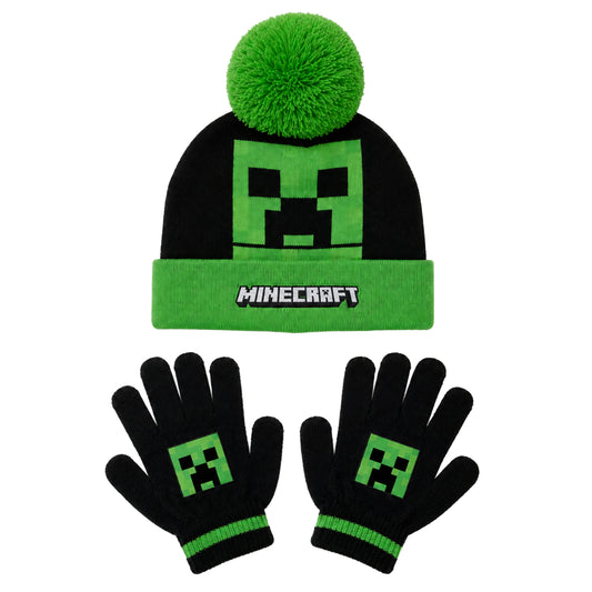 Minecraft Hat & Gloves Set - Green