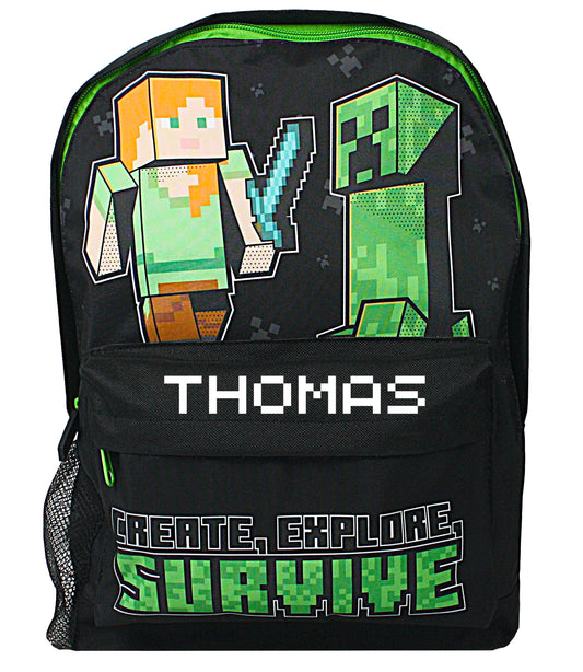 Minecraft Personalised Backpack - Survive