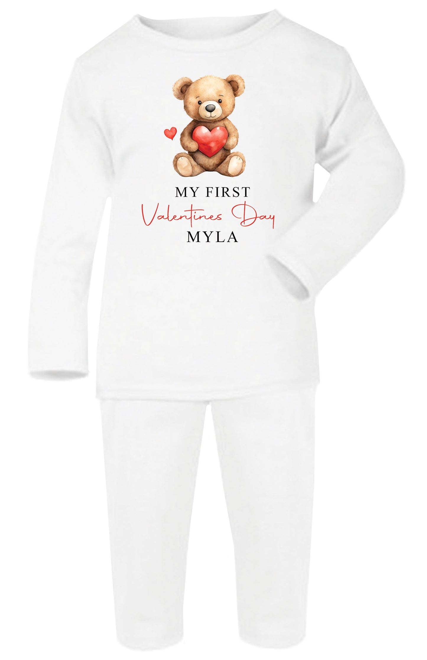 Valentines Personalised Baby Pyjamas - Bear Heart