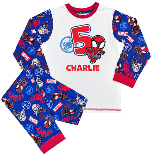 Personalised Spidey Birthday Pyjamas - Age Number