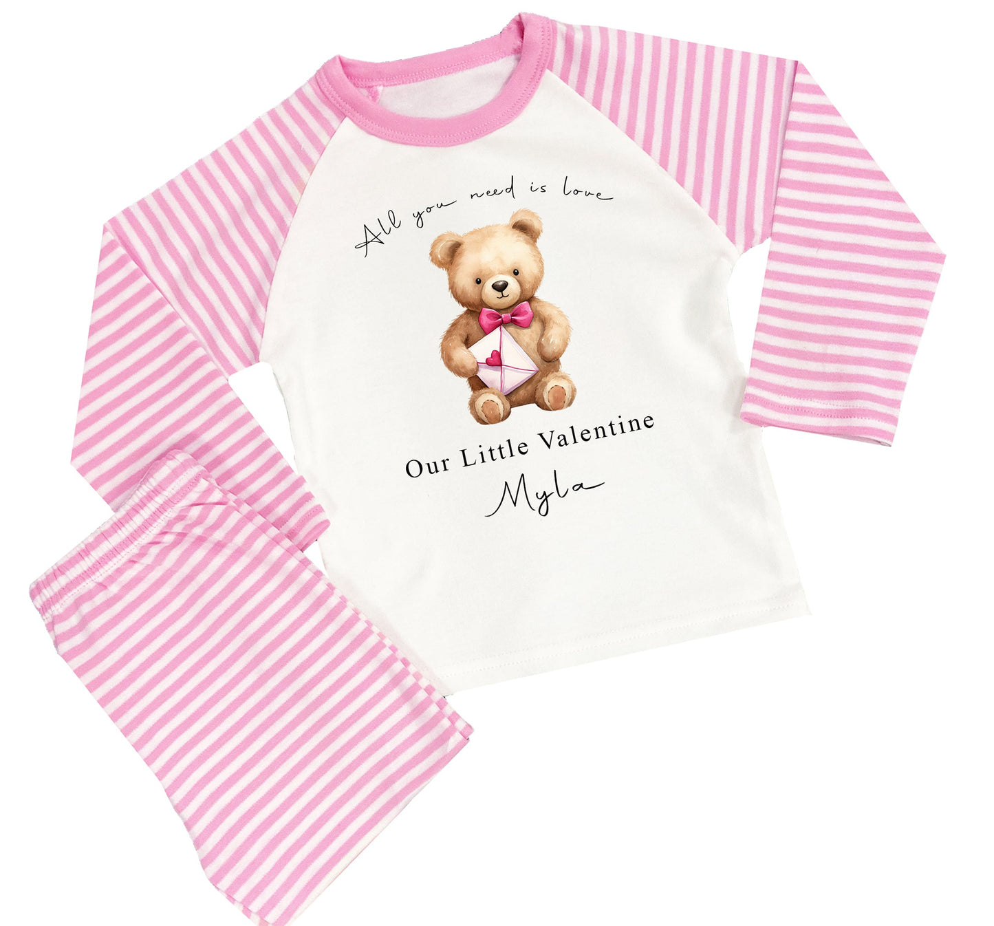 Personalised Valentines Girls Pyjamas - Our Little Valentine