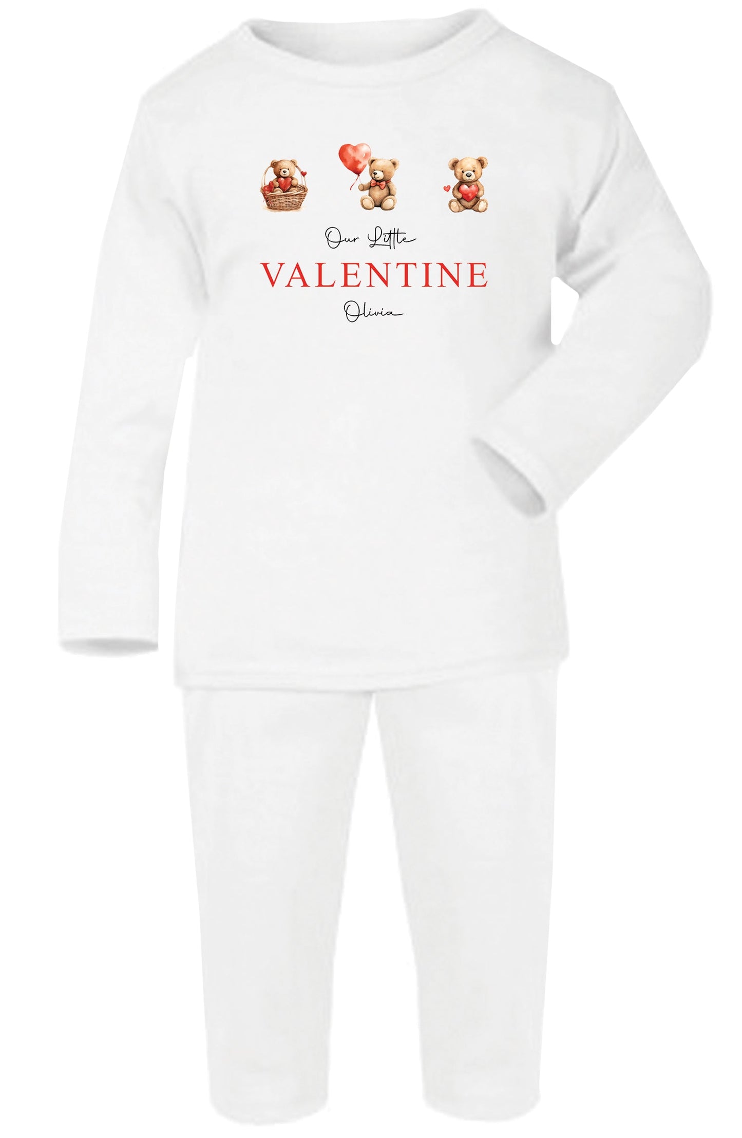 Valentines Personalised Baby Pyjamas - Valentines Trio