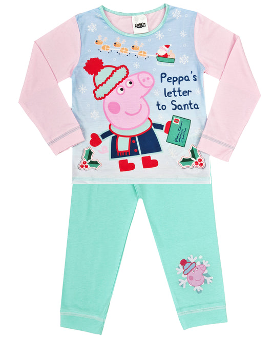 Peppa Pig Girls Christmas Pyjamas - Multi