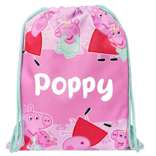 Personalised Peppa Pig Drawstring Bag