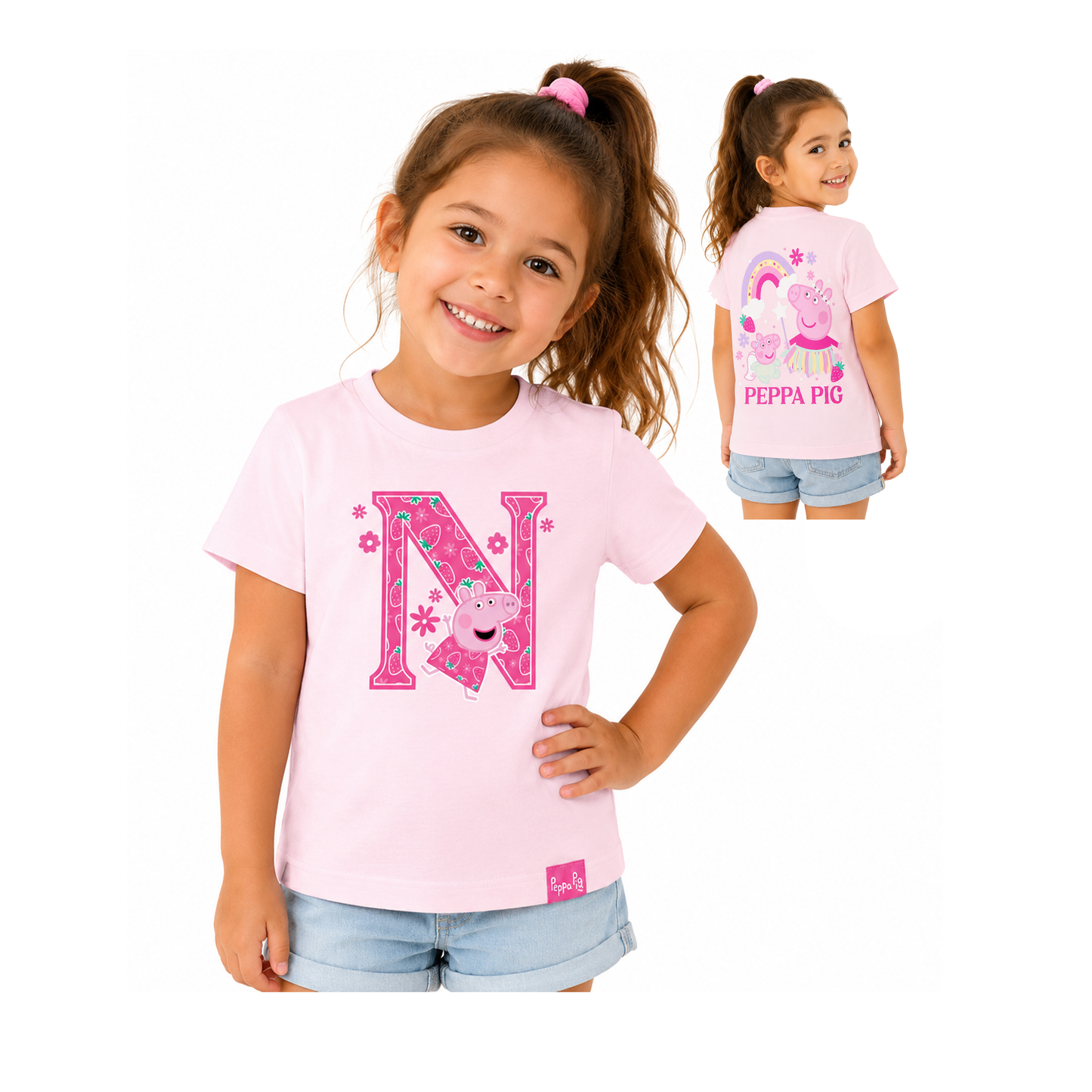 Peppa Pig Personalised T Shirt - Initial