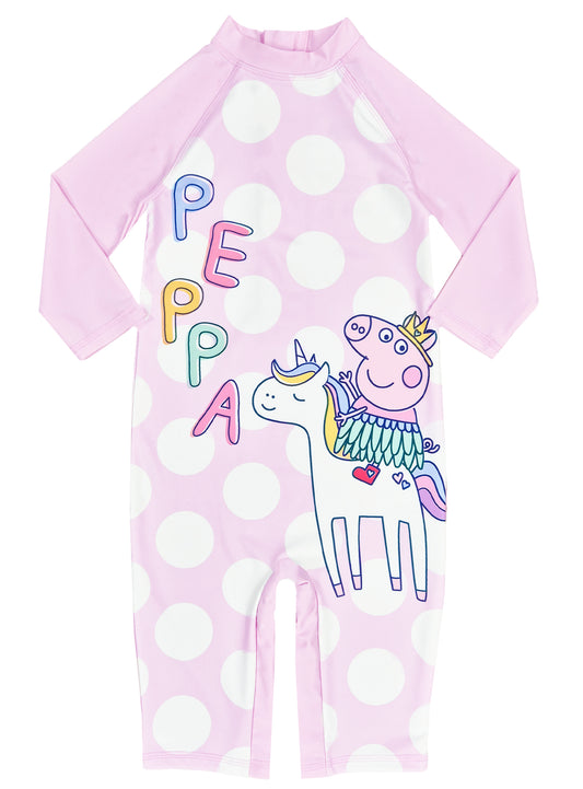 Peppa Pig Girls Swimsuit All In One - Multicolour