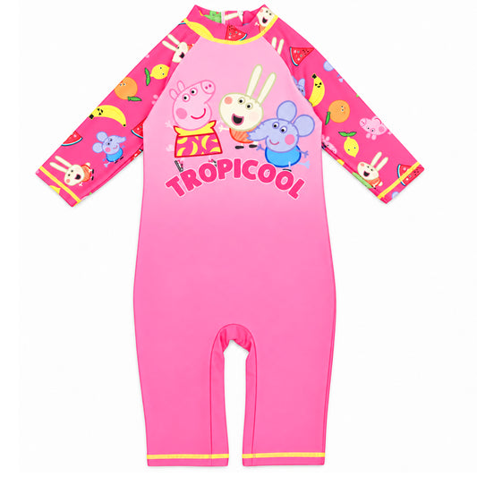 Peppa Pig Girls Swimsuit All In One - Tropical