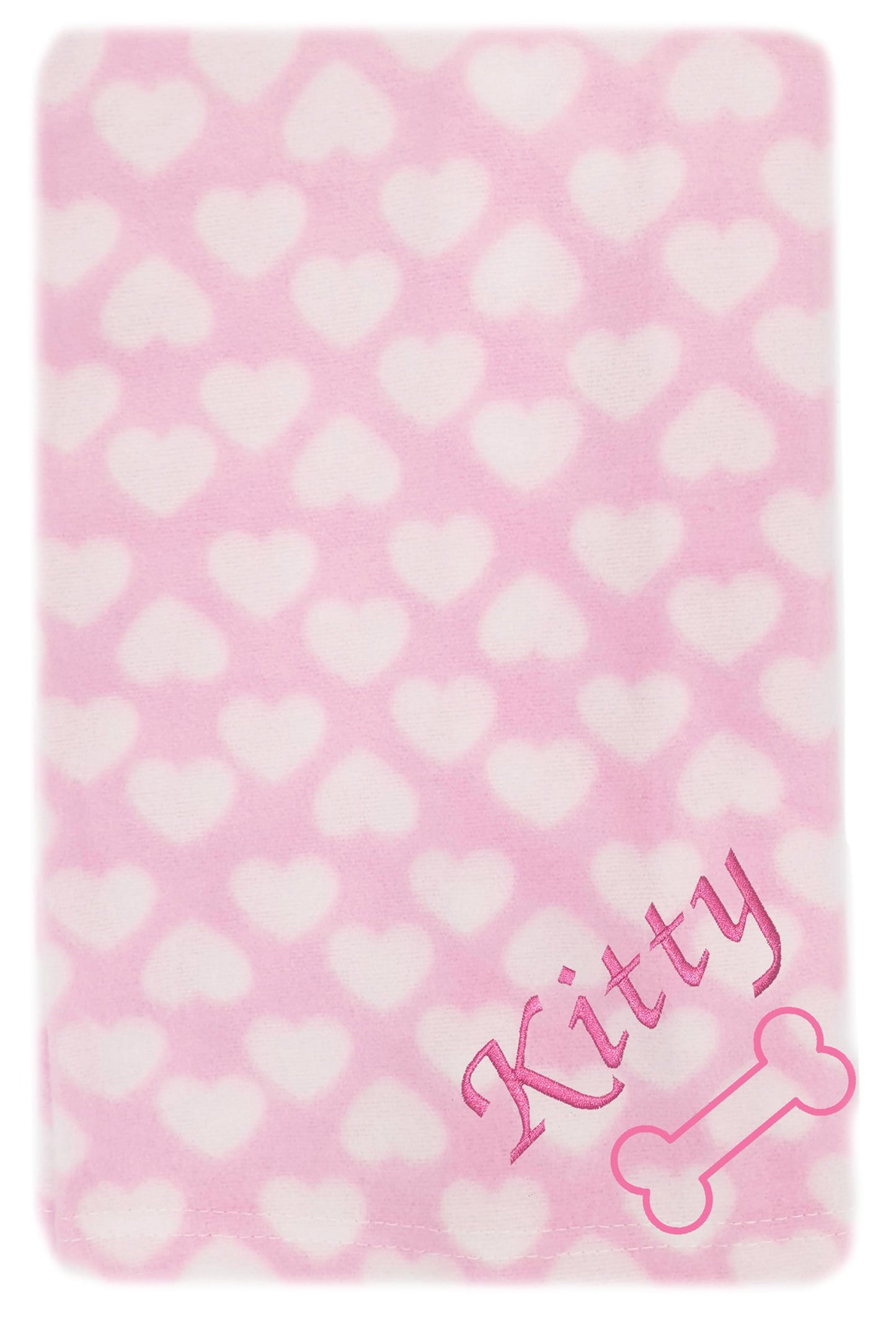 Personalised Pink Heart Pet Blankets