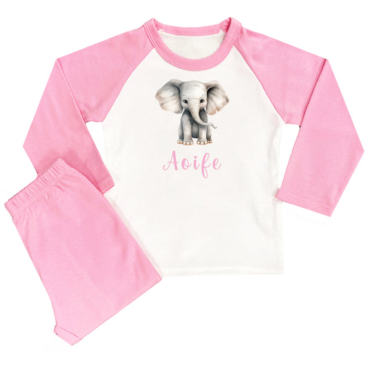 Personalised Pink Animal Safari Pyjamas