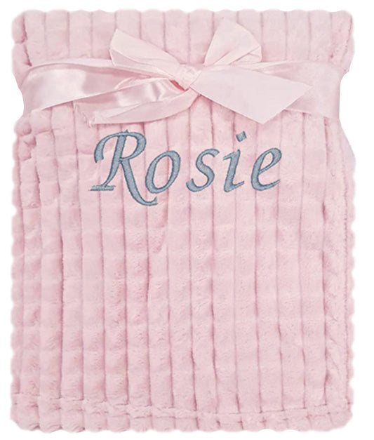 Personalised Baby Pink Squared Blanket