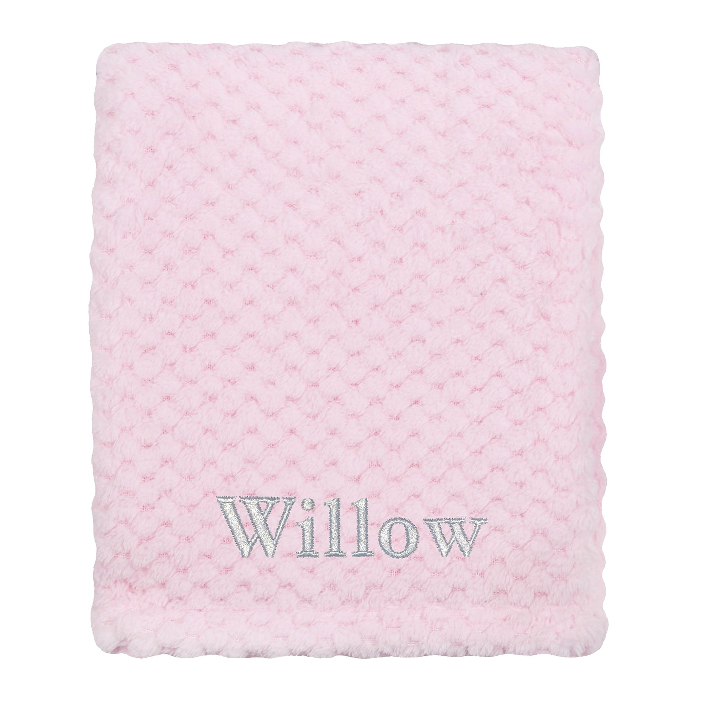 Personalised Baby Pink Waffle Blanket