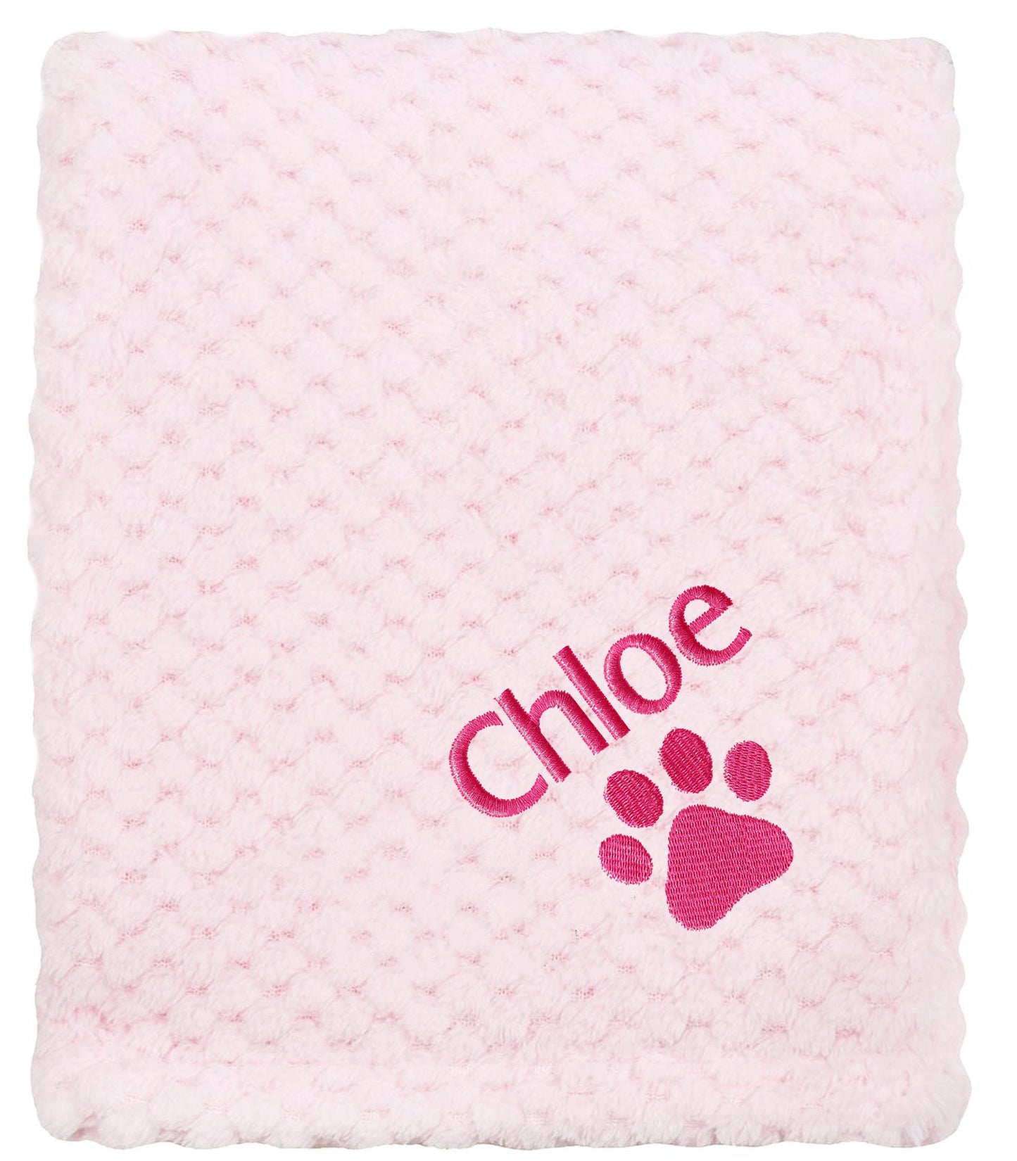 Personalised Pet Blanket - Pink Waffle