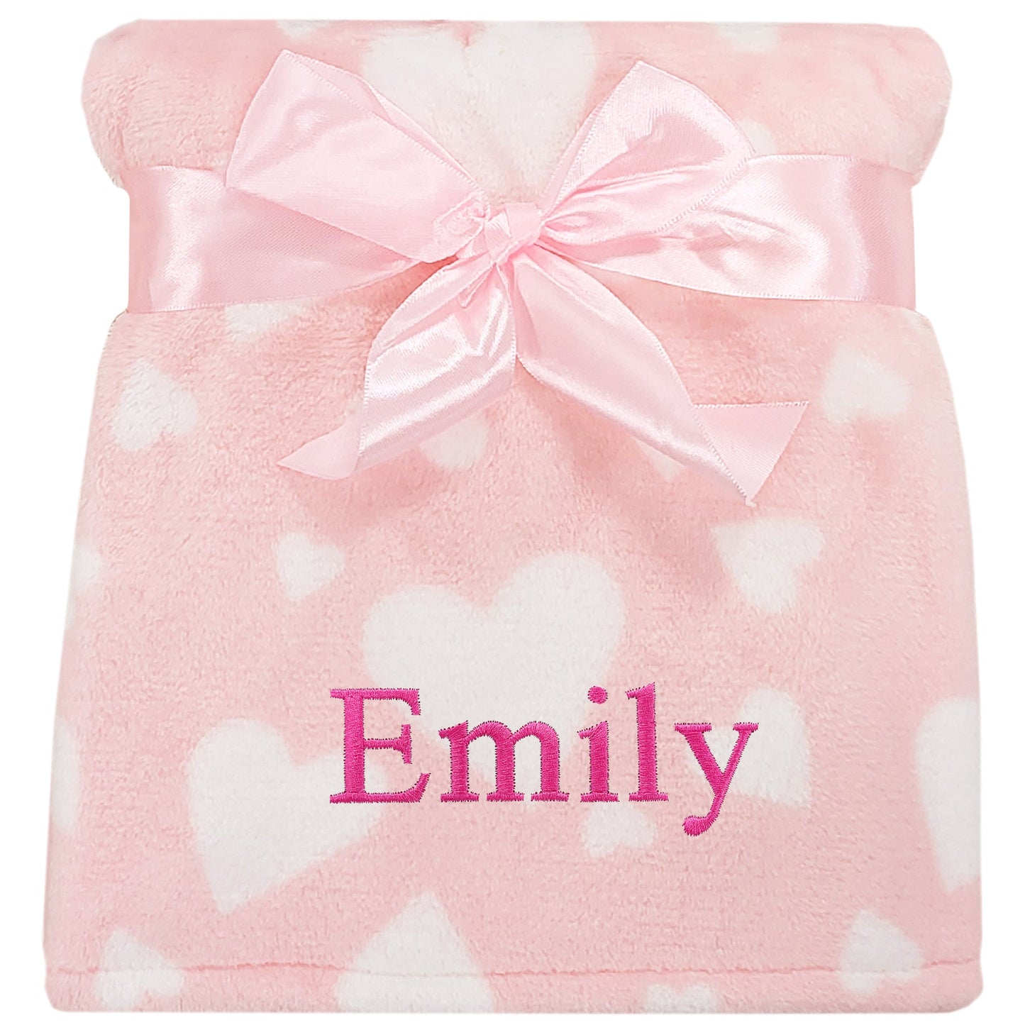 Personalised Baby Pink Heart Rabbit Comforter Blanket Set