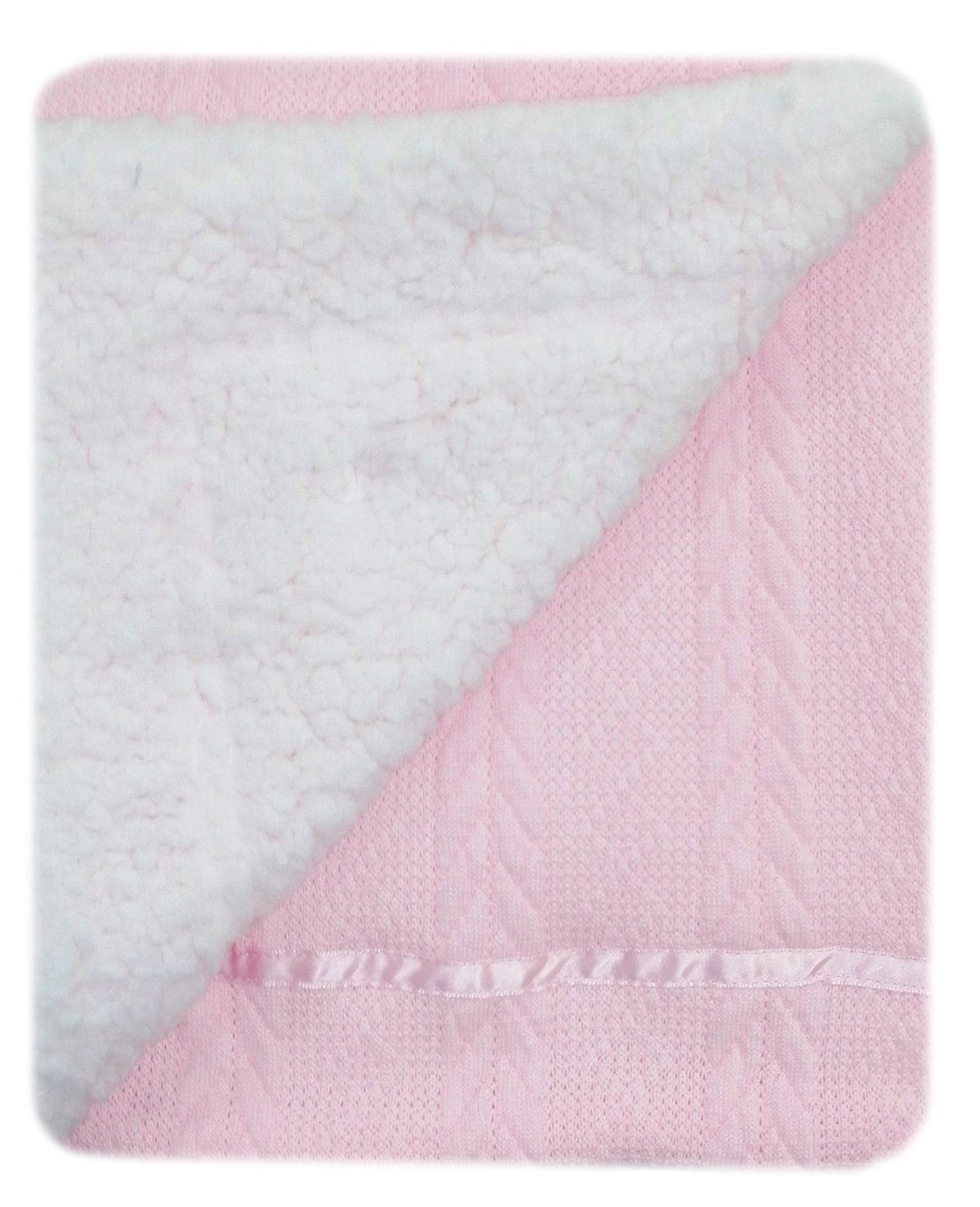 Personalised Baby Pink Knitted Bow Blanket