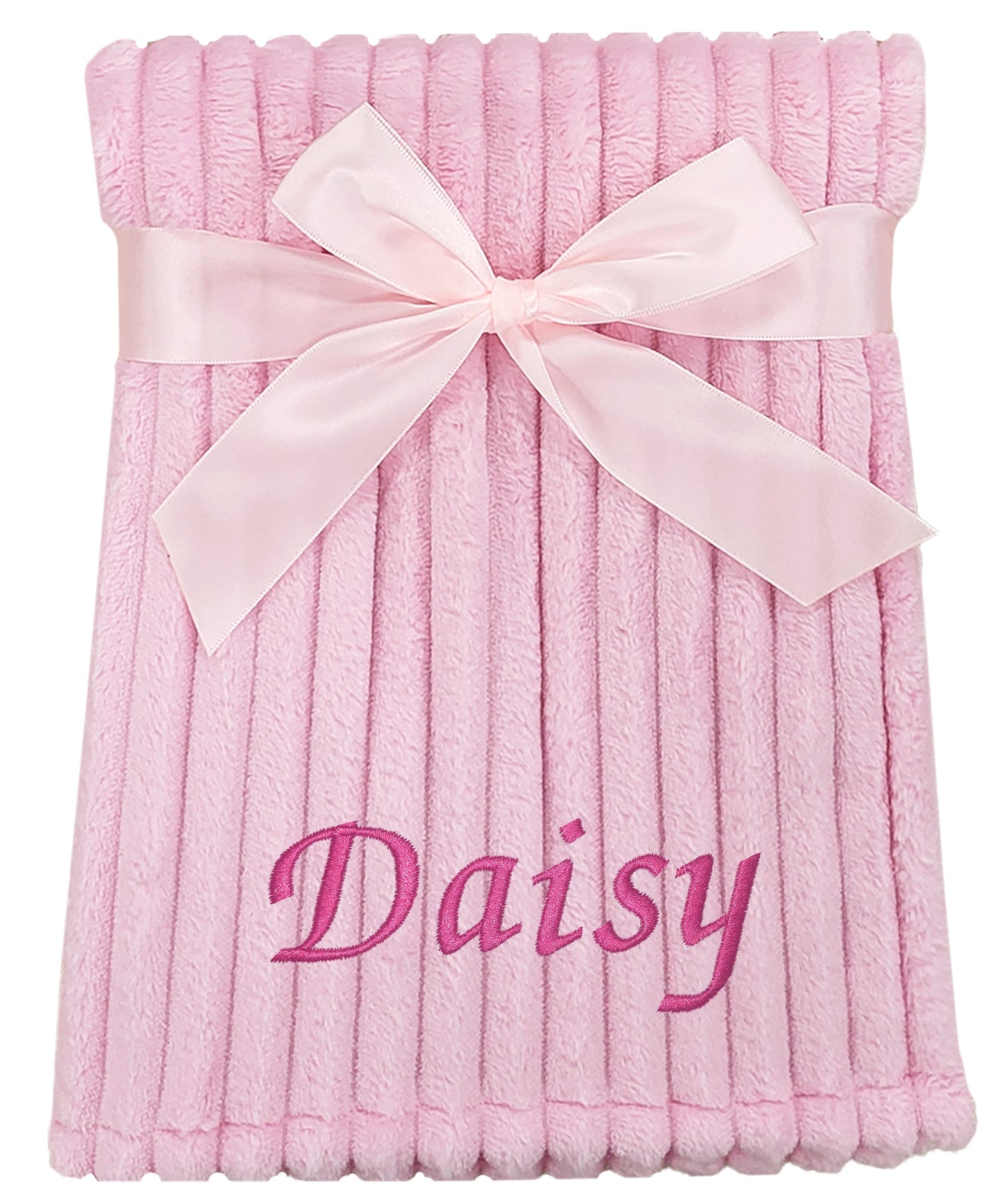 Personalised Baby Pink Stripe Blanket