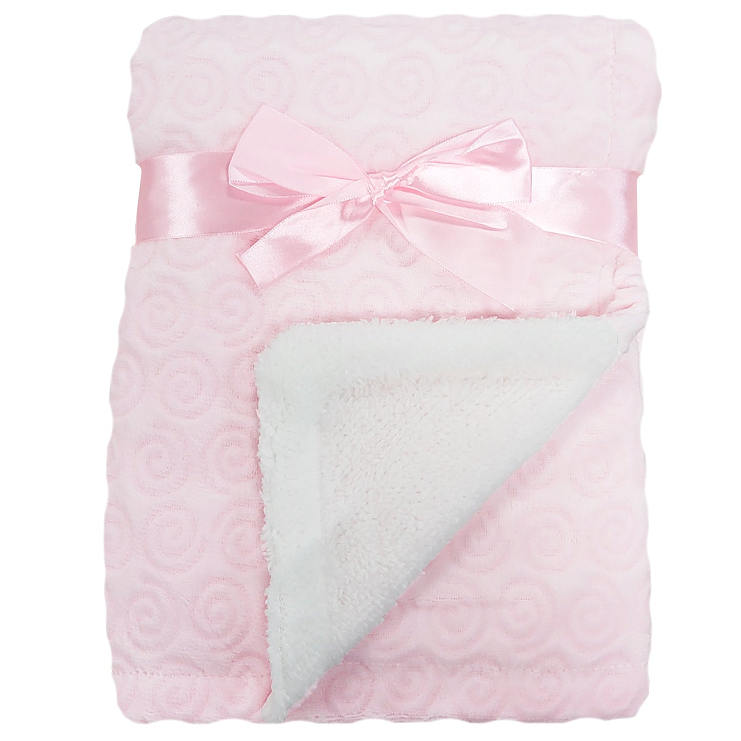 Personalised Baby Sherpa Blanket - Swirl Pink