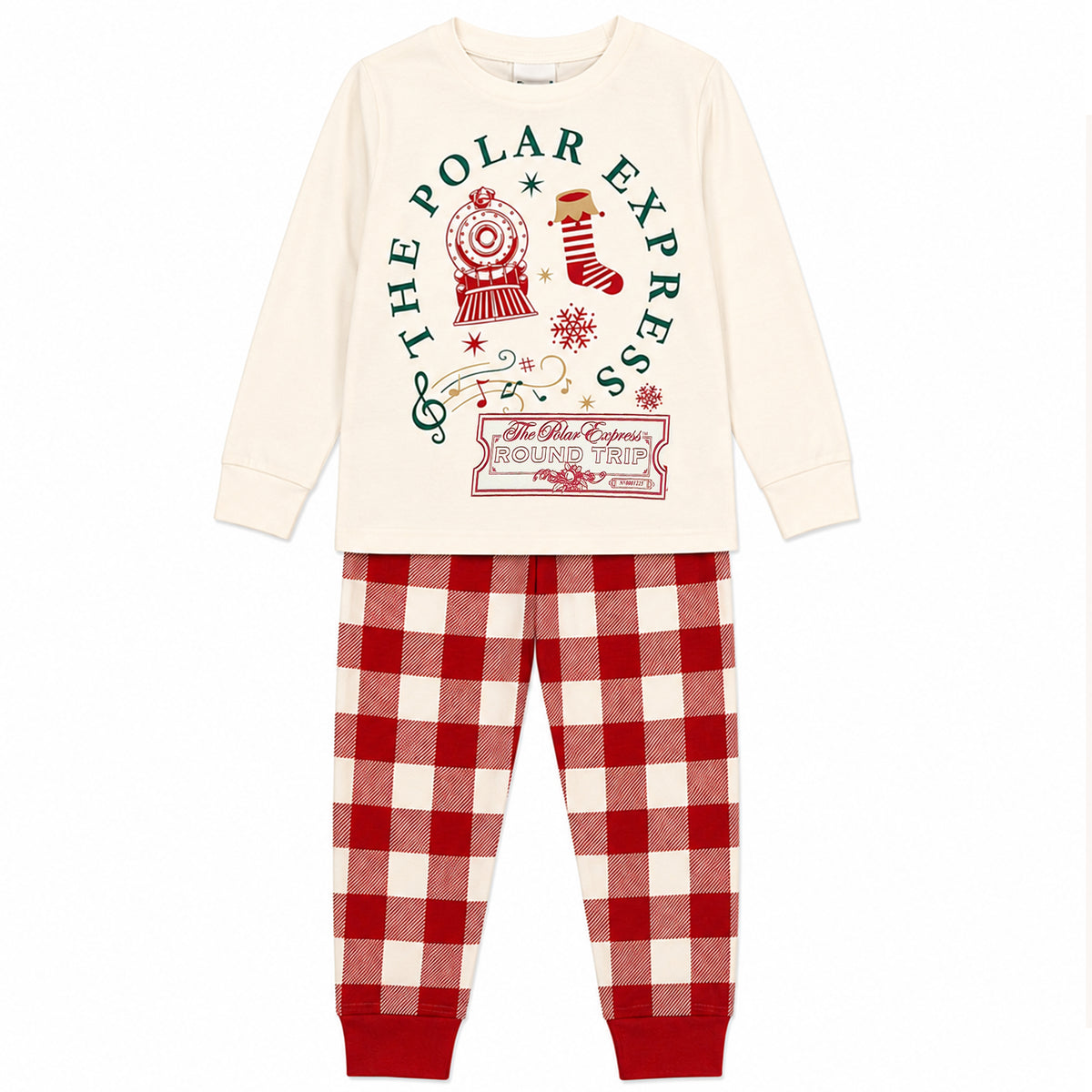 Polar Express Family Matching Christmas Pyjamas - Cream Check