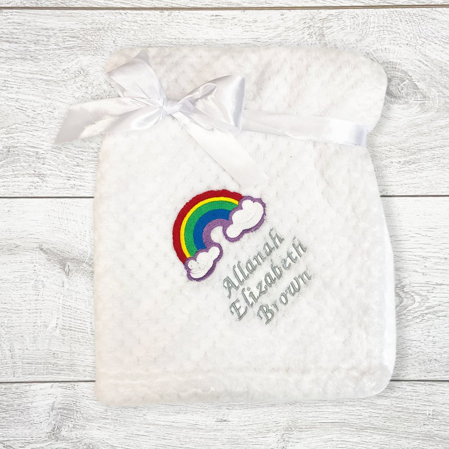 Personalised Rainbow Baby Blanket