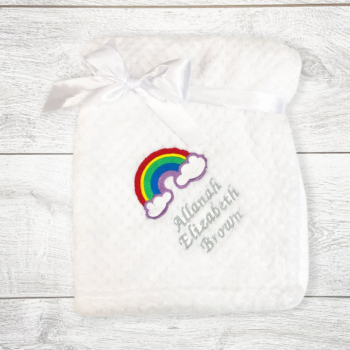 Personalised Rainbow Baby Blanket