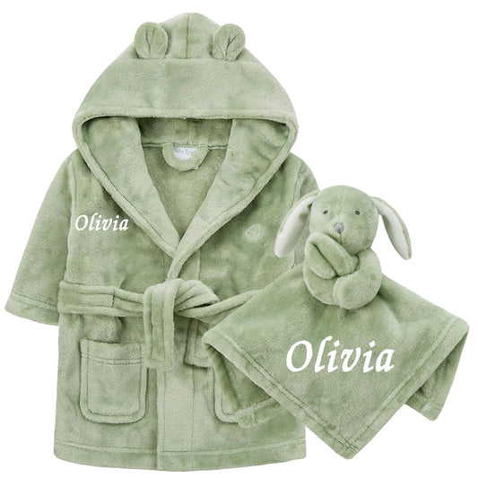 Sage Green Robe & Comforter Gift Set