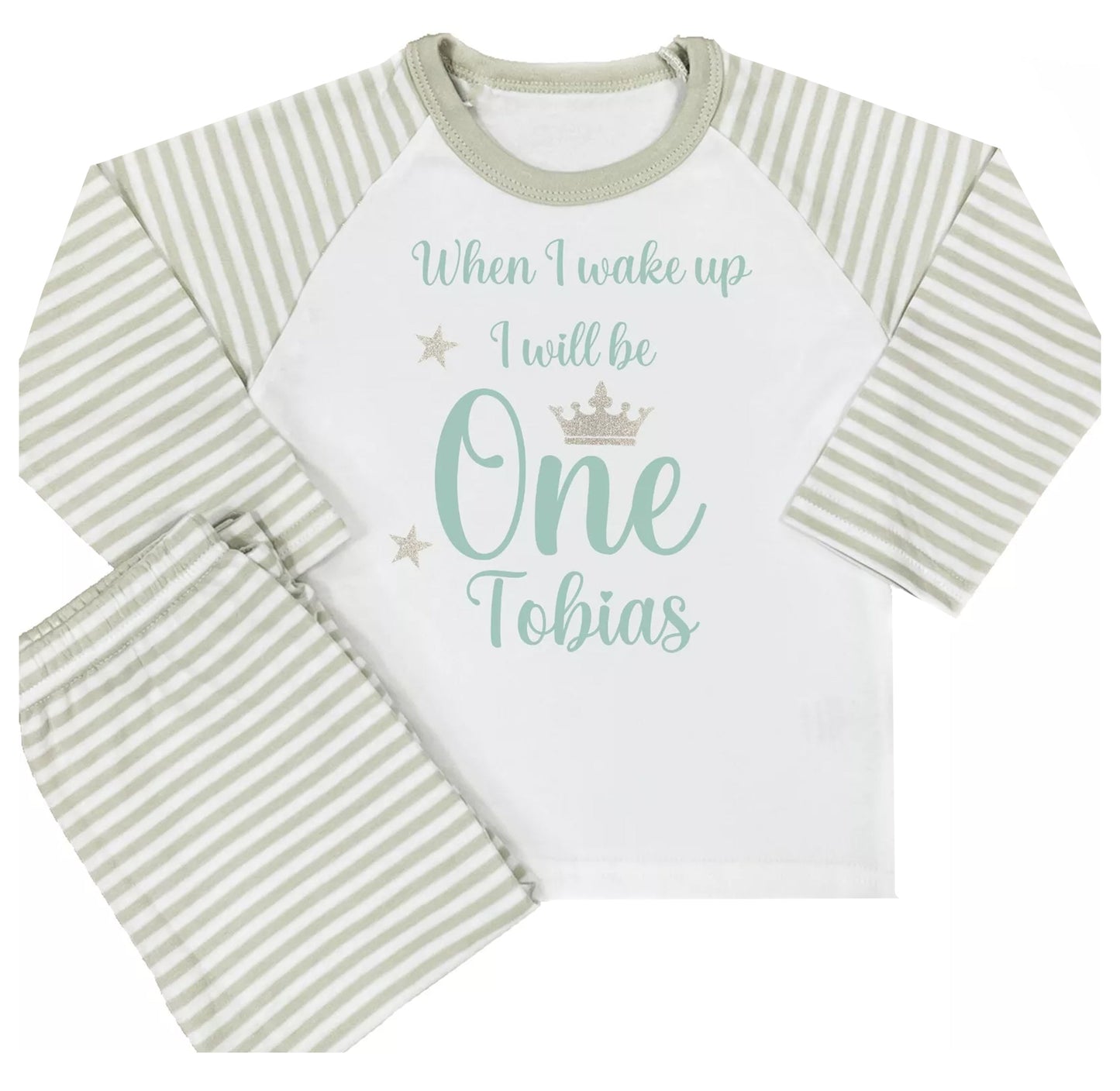 Personalised When I Wake Up Pyjamas - Sage Green