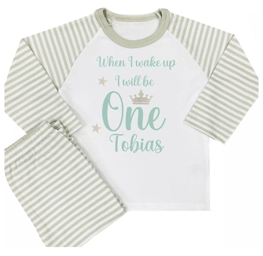 Personalised When I Wake Up Pyjamas - Sage Green