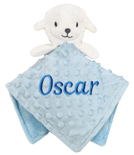 Personalised Baby Blue Sheep Comforter Blanket