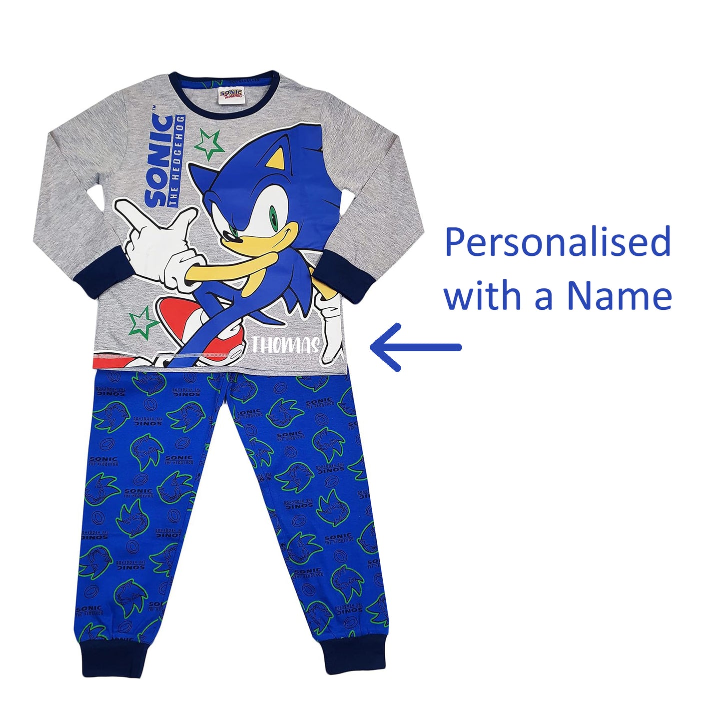 Boys Sonic Pyjamas - Grey